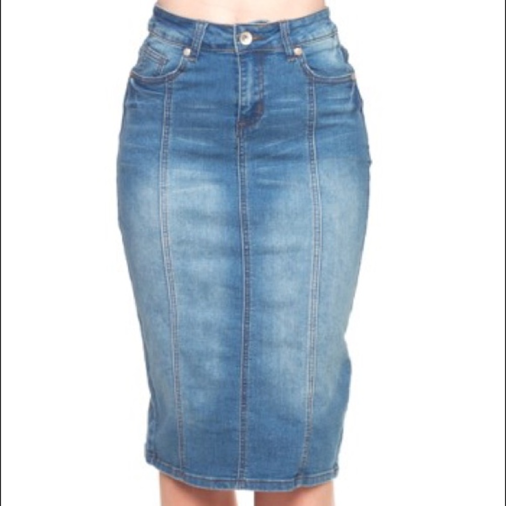 Denim Midi Skirt